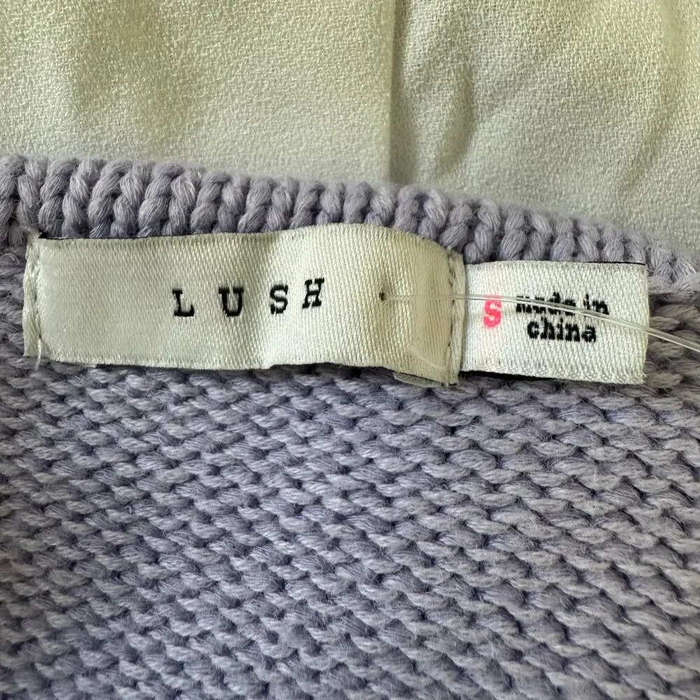LUSH KNIT SWEATER‎ CROPPED SLEEVELESS TANK IN LAVENDER NWT WOMEN'S SIZE SMALL - Picture 5 of 8